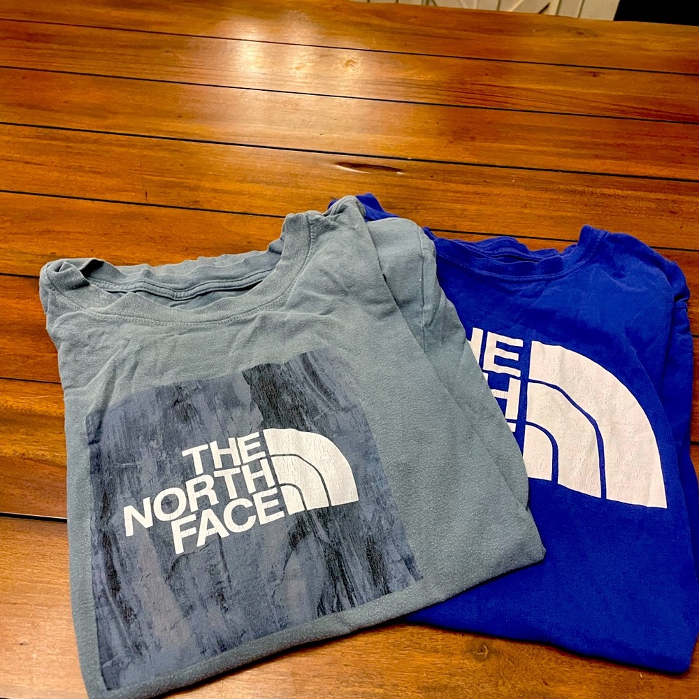 The North Face Mens Blue and Gray T-Shirts